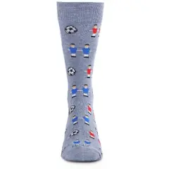 Memoi Men's Fun Foosball Bamboo Blend Novelty Crew Socks
