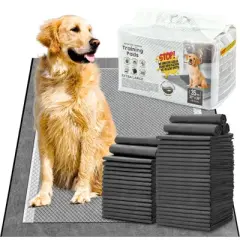 Itopfox Charcoal Pet Pee Pads with Odor-Control & Super Absorbent Up to 10 Cups, 6-Layer Quick Dry & Leak-Proof with Adhesive Tabs, Disposable