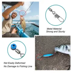 Unique Bargains Saltwater Freshwater Fishing Plastic Metal Swivels 10 Pcs