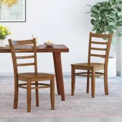 Set of 2 Prestage Farmhouse Wooden Dining Chairs - Christopher Knight Home