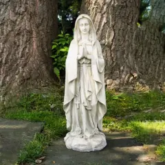 Northlight 27.75" Praying Religious Virgin Mary Outdoor Patio Garden Statue - Ivory