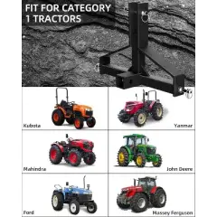 3-Point Quick Hitch &ndash; Heavy-Duty Category 1 Hitch with 2" Receiver for Tractors & Farm Equipment