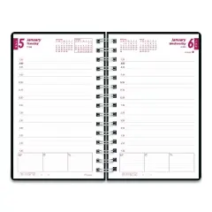 DuraFlex Daily Planner, 8 x 5, Black Cover, 12-Month (Jan to Dec): 2026