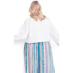 Women's Plus Size  Ava Denim Jacket - white | AVEOLOGY