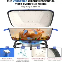 imarku 5-Quart Enameled Cast Iron Dutch Oven Braiser Pan &ndash; Heavy-Duty, Nonstick, Oven-Safe up to 550&deg;F, Easy-Clean Enamel Coating