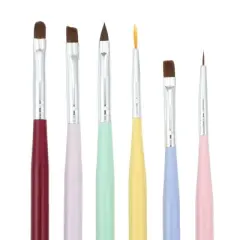Unique Bargains Nail Art Brushes Set Extension Gel Nail Art Design Pen Set Painting Tools for Acrylic Application 6 Pcs