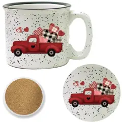 Courtside Market Loads of Love Truck 15 oz Mug & Ceramic Coaster Set