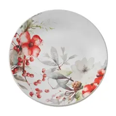 Split P First Snow Floral Red Salad Plate Set Of 4
