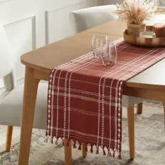 14"x72" Table Runner Rust Plaid - Threshold&trade;
