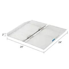 Silver Spring Mobility and Utility Ramp, 2 Foot Long Single Folding Textured Aluminum Surface, 600 lb Capacity with 2 Inch Side Rails, Silver