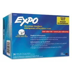 EXPO Low Odor Dry Erase Markers Ultra Fine Tip - Office Pack Black 36/Pack 2003894