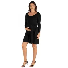 Long Sleeve Pleated Masternity Dress