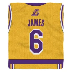 Sleep Squad Los Angeles Lakers LeBron James 60 x 80 Raschel Plush Jersey Blanket