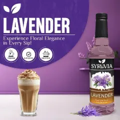 Syruvia Lavender Syrup - 25.4 fl oz. Premium Flavoring Syrup For Coffee