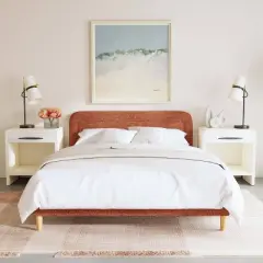 Griffin Bordered Upholstered Platform Bed - Skyline Furniture