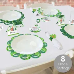Big Dot of Happiness Jungle Party Animals Zoo Animal Birthday Party & Baby Shower Paper Charger & Table Decorations Chargerific Kit Setting for 8