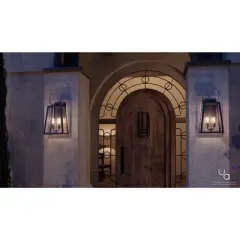 Urban Ambiance Luxury Modern Farmhouse Outdoor Wall Light,  23.625"H x 11.25"W,  Olde Bronze Finish, UHP1000