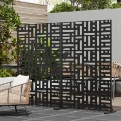 Lirago Outdoor Privacy Screen Privacy Fence Fence Panels Metal Garden Fencing - 72x47