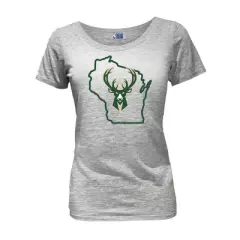 NBA Milwaukee Bucks Women's Short Sleeve Burnout Scoop T-Shirt
