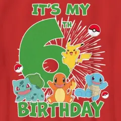 Boy's Pokemon It's My 6th Birthday Starters T-Shirt