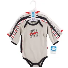 Luvable Friends Baby Boy Cotton Long-Sleeve Bodysuits 5pk, Speedy