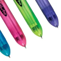 8-Color Multicolor Pens (4 Pack) - Retractable, Assorted Barrels, Black Ink
