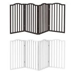 Pet Adobe Freestanding Pet Gate for Dogs and Cats - Dark Brown