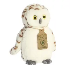 Aurora Eco Nation 9" Snowy Owl White Stuffed Animal