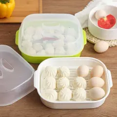 Itopfox Microwave Steamer for Cooking Vegetables, Plastic Steamer with Lid for Veggies, Seafood, Healthy Meals (Random Color)