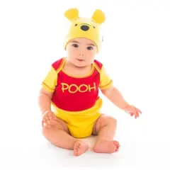 Disney Pixar Monsters Inc Incredibles Toy Story Mickey Mouse Pooh Lilo & Stitch Baby Bodysuit and Hat Set Newborn to Infant 