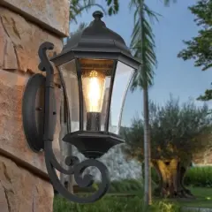 Aluminum Light Fixtures LED Outdoor Wall Lights Light That Comes On Automatically At Night Waterproof Vintage Glass Sconce-The Pop Home