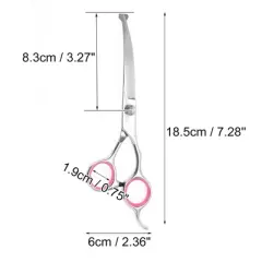 Unique Bargains Round Head Dog Grooming Scissors 6 Inches Silver Tone Pink 1 Pc