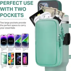 BABYYER Water Bottle Pouch for Stanley Quencher Adventure 40oz - Stanley IceFlow 30oz - Gym Tumbler Accessories for Women for All Phones