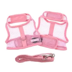 Doggie Design Cool Mesh Dog Netted Harness with Leash - Solid Pink