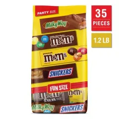 M&M'S, Snickers & Milky Way Fun Size Chocolate Candies Variety Pack, Party Size, 19.2oz Bag
