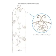 Decorative Flower Stem Metal Panel Garden Trellis - for Climbing Plants, Vines, Roses, Vegetable Plants & Flowers by Pure Garden