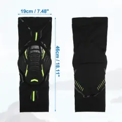 Unique Bargains 2pcs Compression Knee Braces EVA Padd Leg Sleeves Protector Nylon Black Size XL