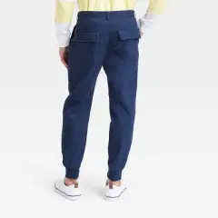 Houston White Adult Calvary Twill Athletic Jogger Pants - Navy Blue