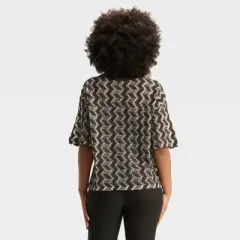 Women's Knit Elbow Sleeve V-Neck Polo Shirt - Wild Fable&trade;