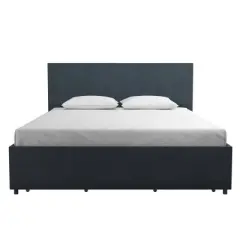 Kelly Linen Upholstered Bed with Storage - Novogratz