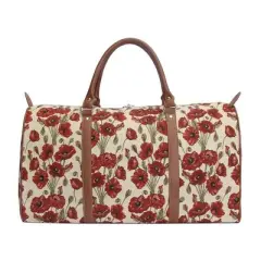 Signare USA Red Poppy Floral Big Holdall/Duffel Bag