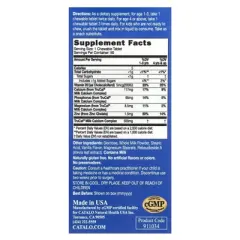 CATALO Children's Milk Calcium Formula, Zinc & Vitamin D, 50 Chewable Tablets