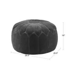 Kelsey Round Pouf Ottoman Blue