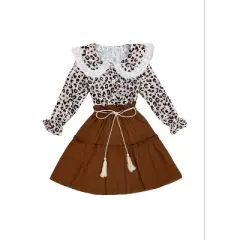 Girls Rodeo Diva Leopard Print Skirt Set - Mia Belle Girls