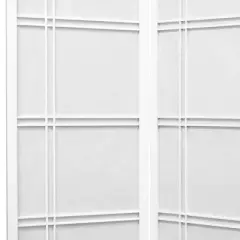 6 ft. Tall Double Cross Shoji Screen - White (3 Panels)
