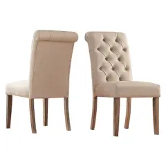 Set of 2 Gramercy Button Tufted Dining Chair Wood - Inspire Q