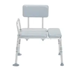 Drive Medical Padded Seat Transfer Bench - Padded Shower Chair for Tub Transfers
