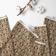 Bacati - Damask Chocolate Dark 100 percent Cotton Universal Baby US Standard Crib or Toddler Bed Fitted Sheet