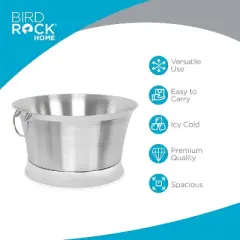 BirdRock Home 19.7Gal Double Wall Round Beverage Tub - Stainless Steel