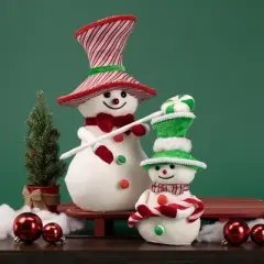 Northlight Snowman with Sequin Lollipop and Striped Hat Christmas Decoration - 15"